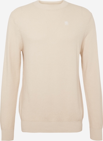 Pull-over G-Star RAW en beige : devant