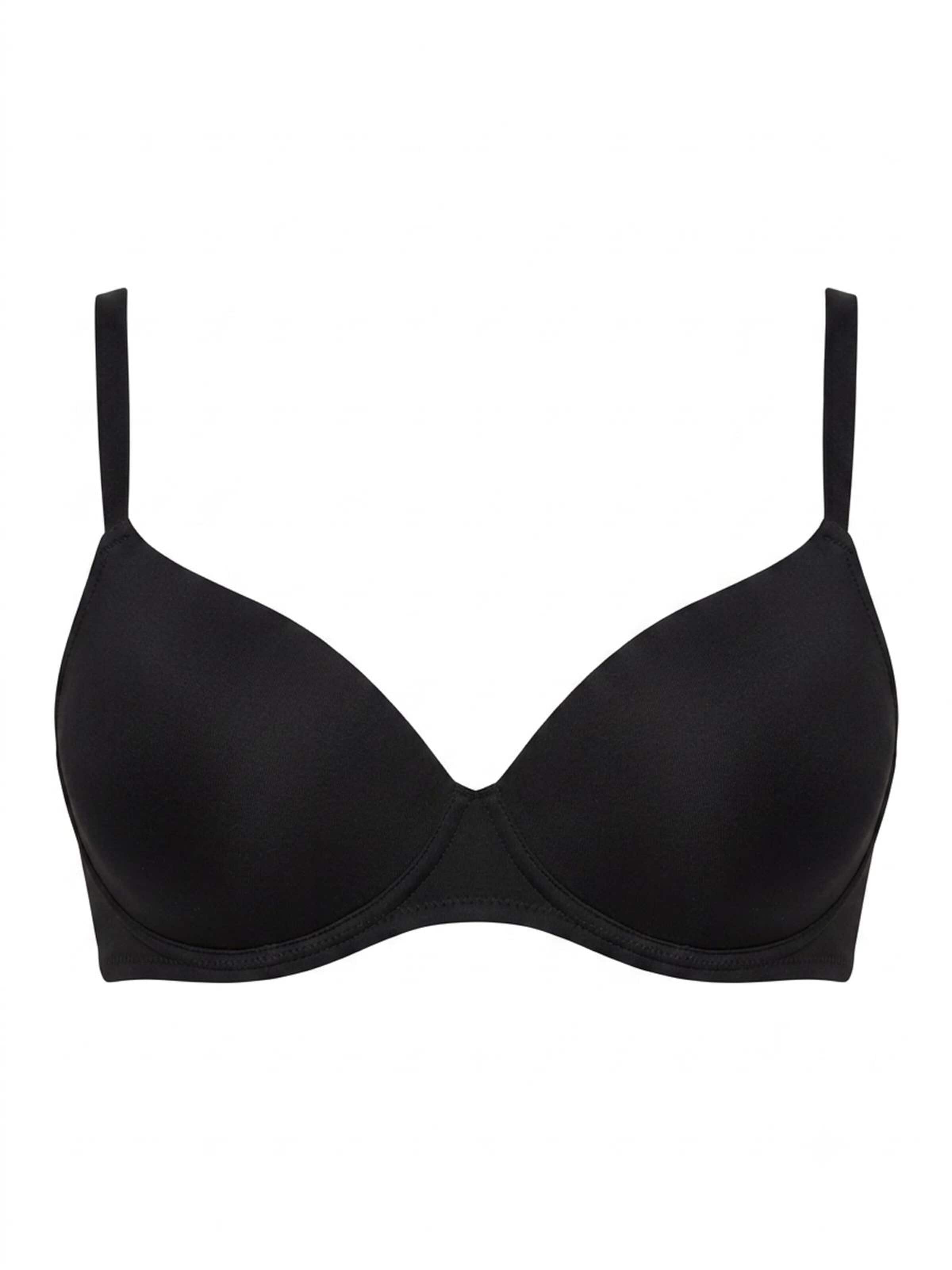 Spiman T-shirt Bra 'Gepolsterter BH ohne Bügel 395' in Black: front