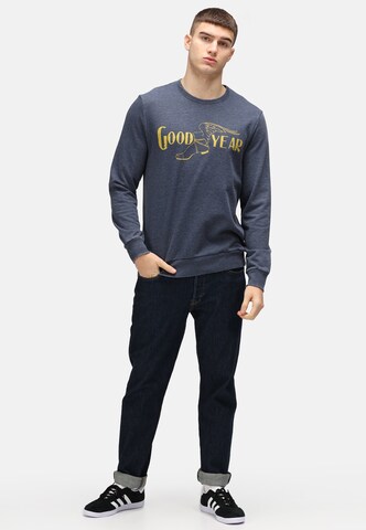 Recovered Sweatshirt 'Goodyear Vintage Mono Colour Logo' in Blau