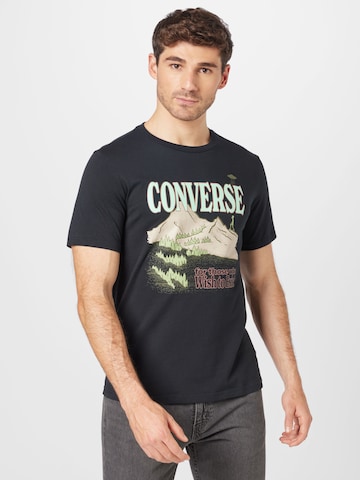 CONVERSE Shirt 'ALIEN MOUNTAIN' in Zwart: voorkant