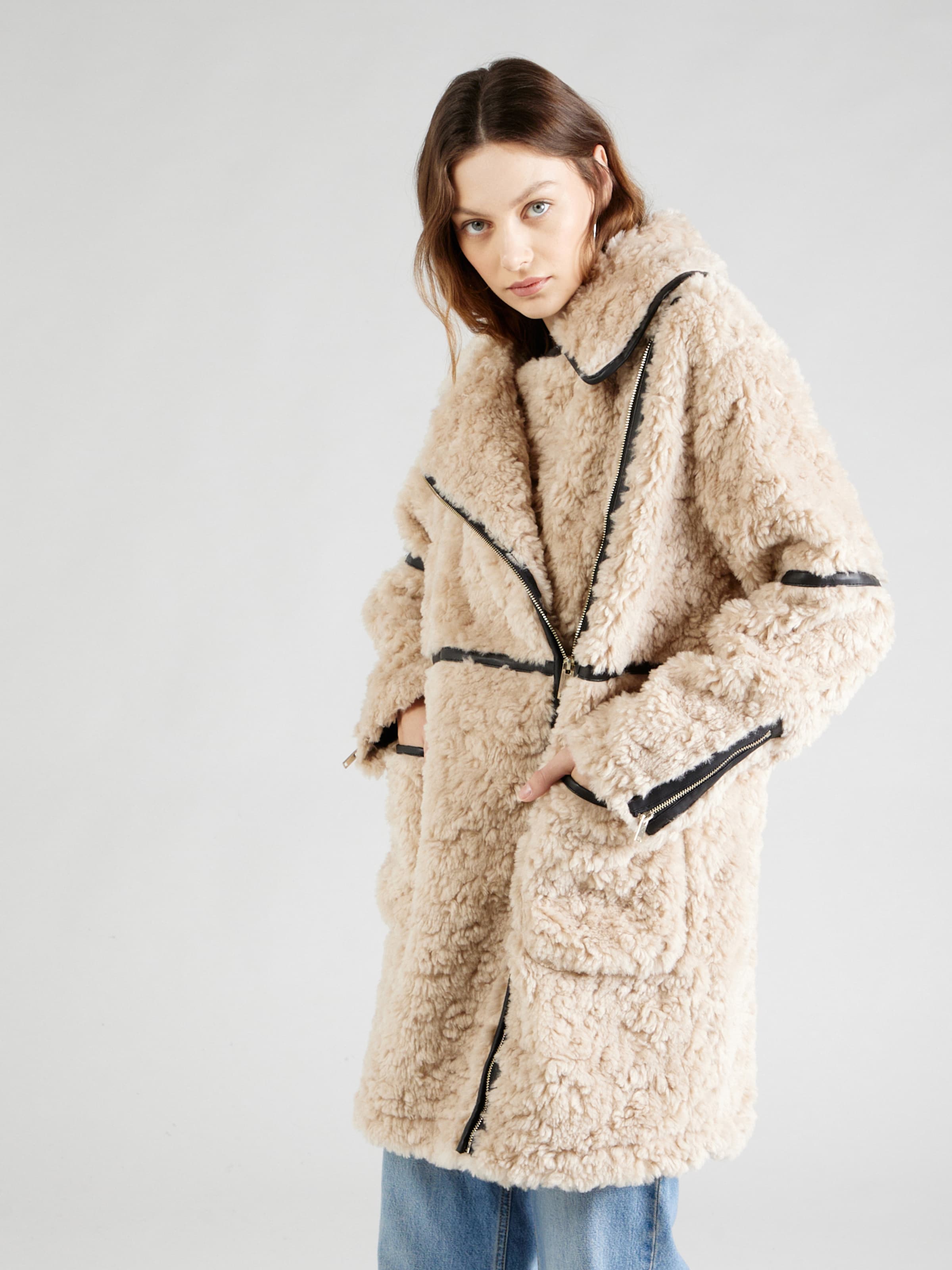 River island cream leather hotsell jacket