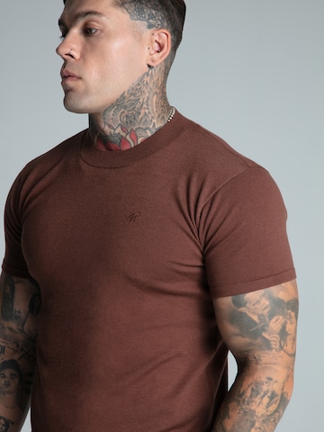 T-Shirt 'Muscle' SikSilk en marron