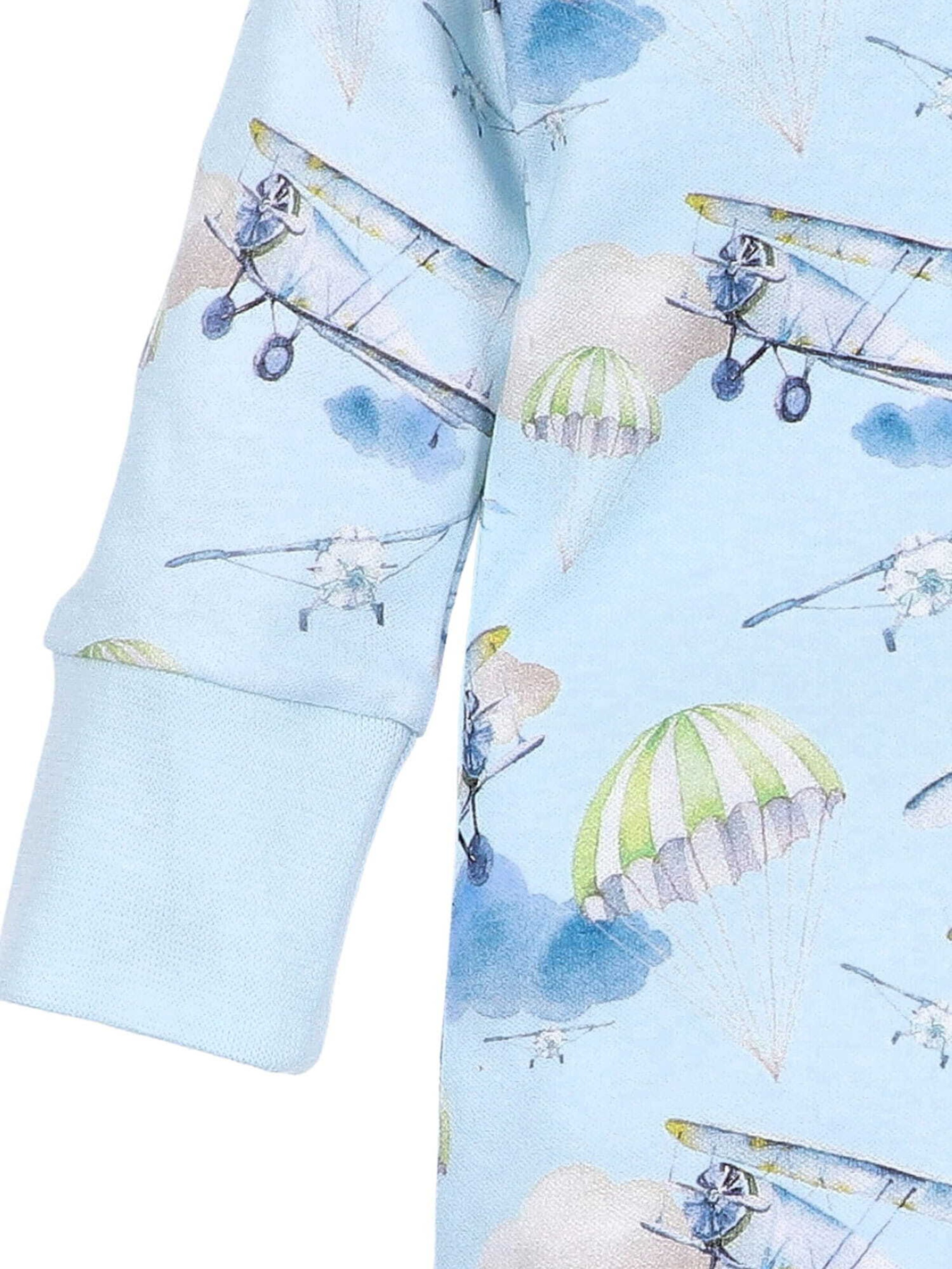 NINI Rompertje/body 'Flugzeug' in Blauw