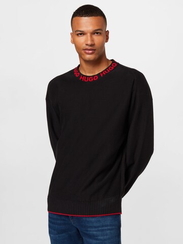 HUGO Пуловер 'Smarlo' в черно: отпред