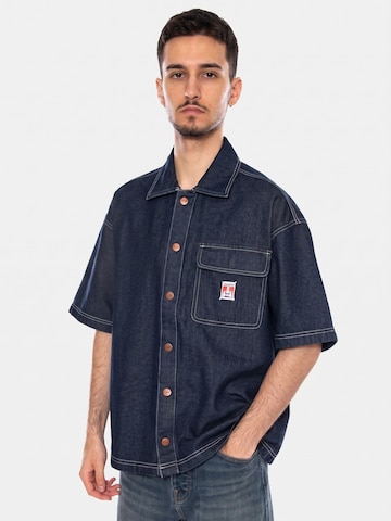 WRANGLER Comfort fit Button Up Shirt 'RINSE' in Blue