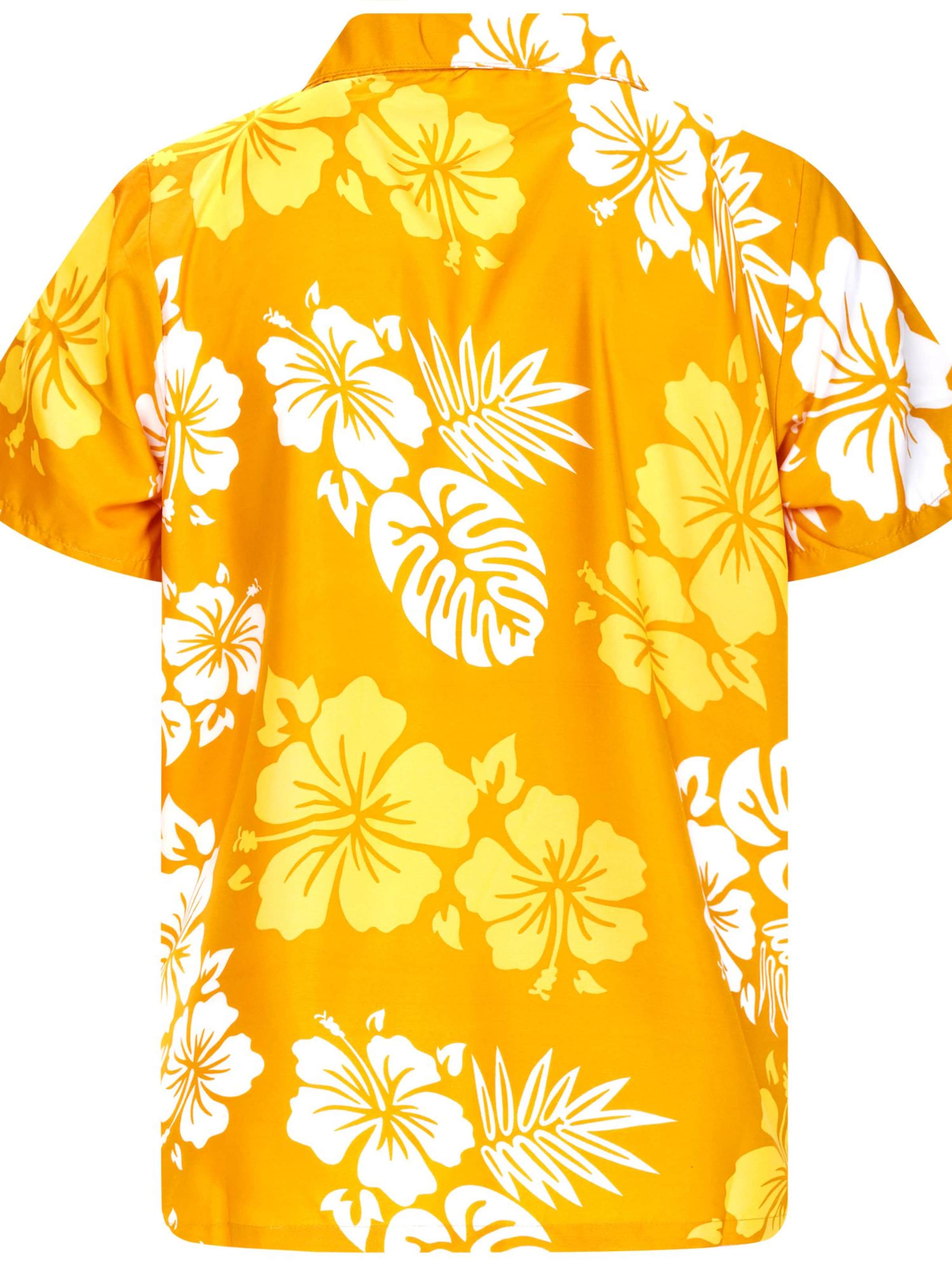 Maglietta 'Mono Hibiscus' di King Kameha in giallo