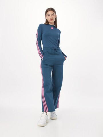 ADIDAS SPORTSWEAR Loose fit Workout Pants 'Future Icons 3-Stripes' in Blue