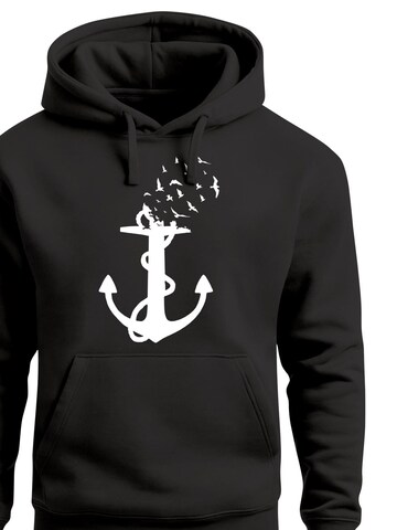 Neverless Sweatshirt 'Anker Vögel' in Black