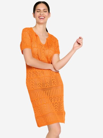 LolaLiza Pletené šaty - oranžová: predná strana