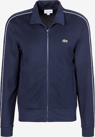 LACOSTE Zip-Up Hoodie in Blue: front