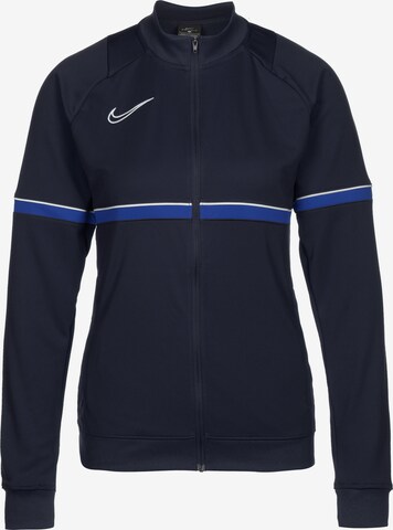 NIKE Trainingsjack in Blauw: voorkant