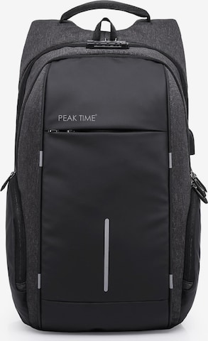 Peak Time Backpack in Black: front