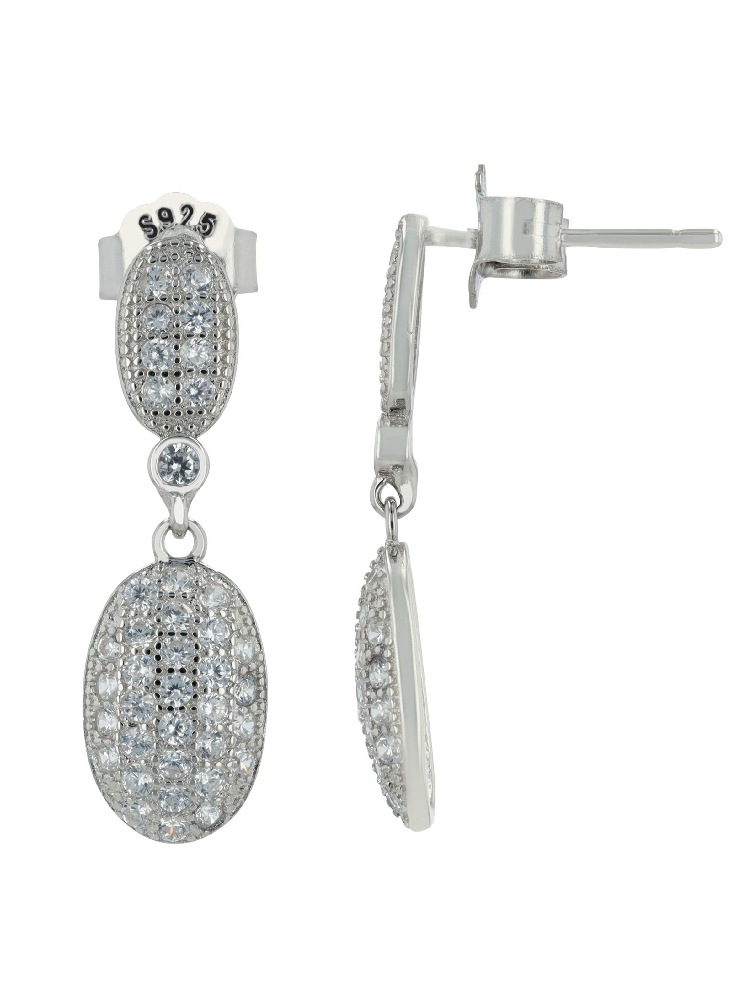 Akzent Earrings '"Rahel" aus 925 Sterlingsilber, rhodiniert, langlebig' in Silver