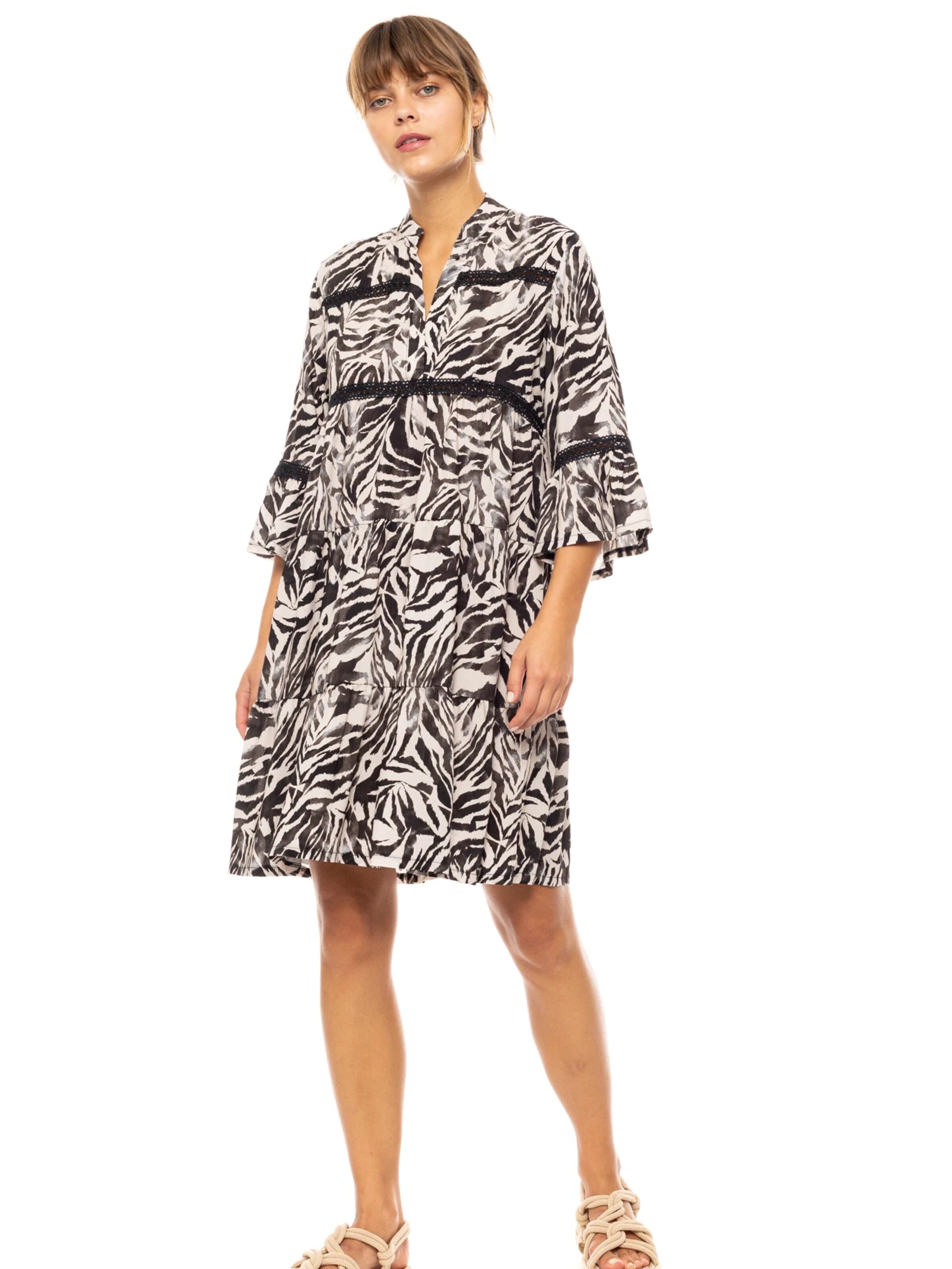 Pink Label - Vestido de verão 'BEACHWEAR BLACK LEOPARD' em preto