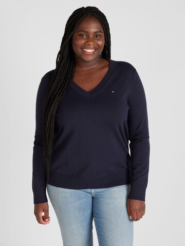 Tommy Hilfiger Curve Pullover in Blau: Vorderseite