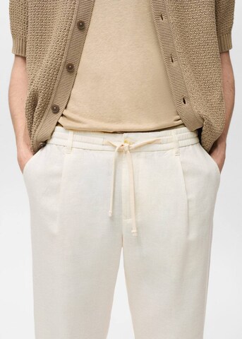 MANGO MAN Regular Pleat-Front Pants 'Romelino' in White