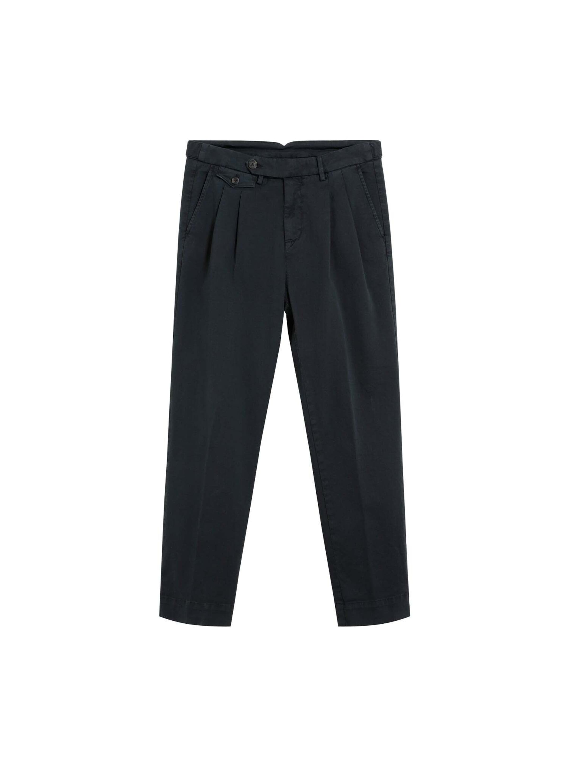 Scalpers Štandardný strih Plisované nohavice - Modrá: predná strana