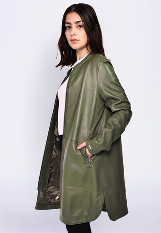 Maze Between-Seasons Coat in Green: front