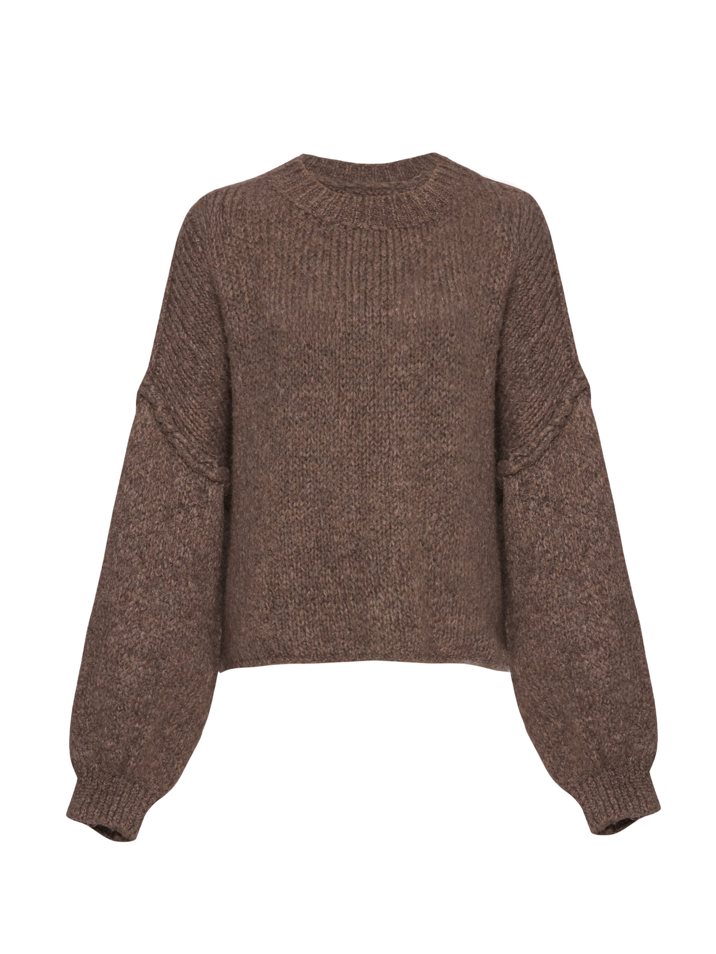 Lilavie Strickpullover ' L ' in Braun: Vorderseite