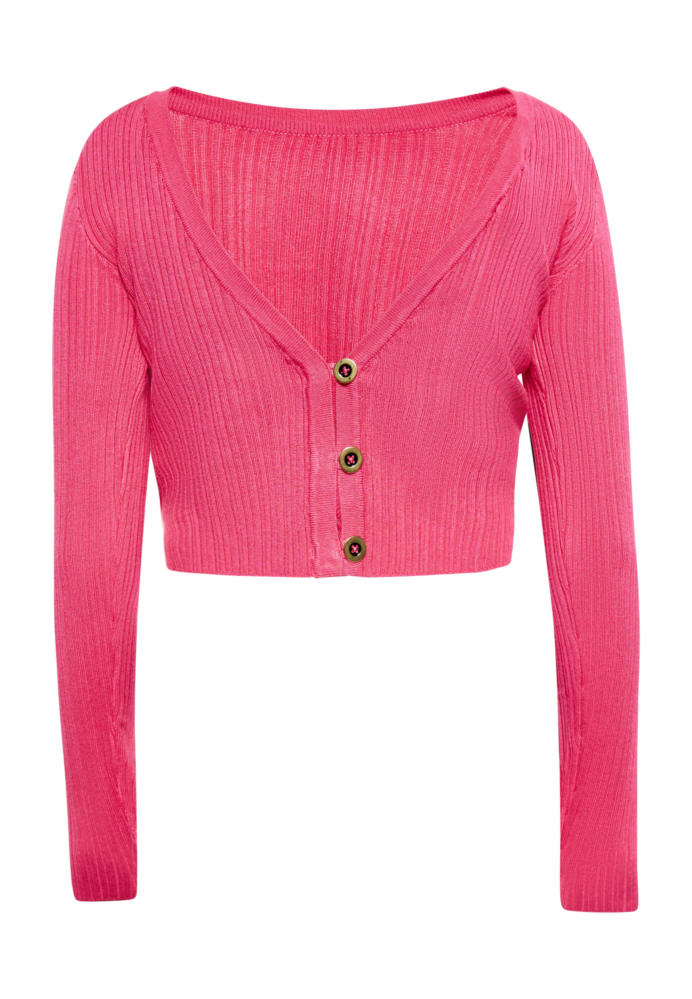 NAEMI Gebreid vest in Roze: voorkant