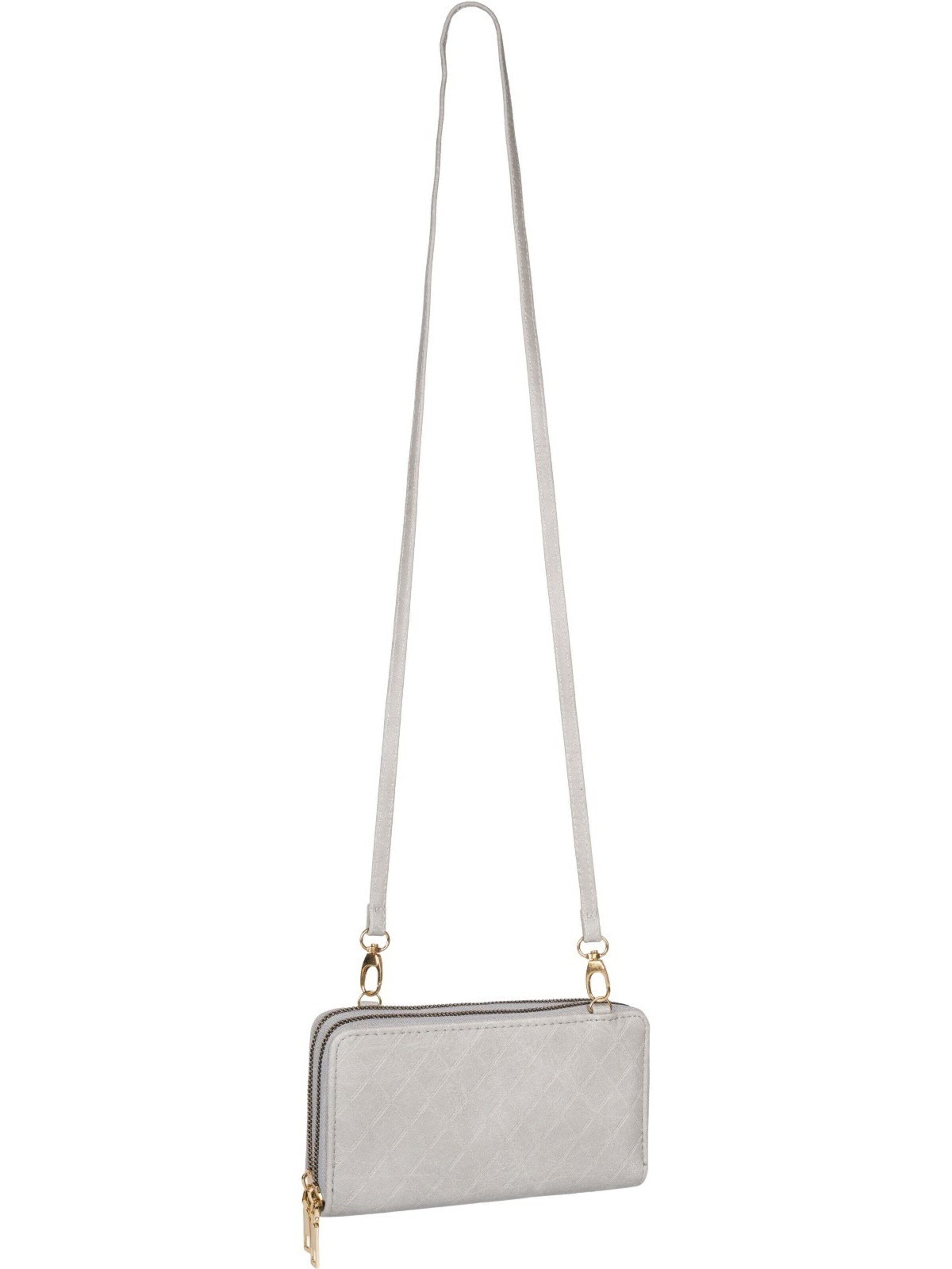 styleBREAKER Crossbody bag '2 in 1 Umhängetasche - Geldbörse Rauten' in Grey