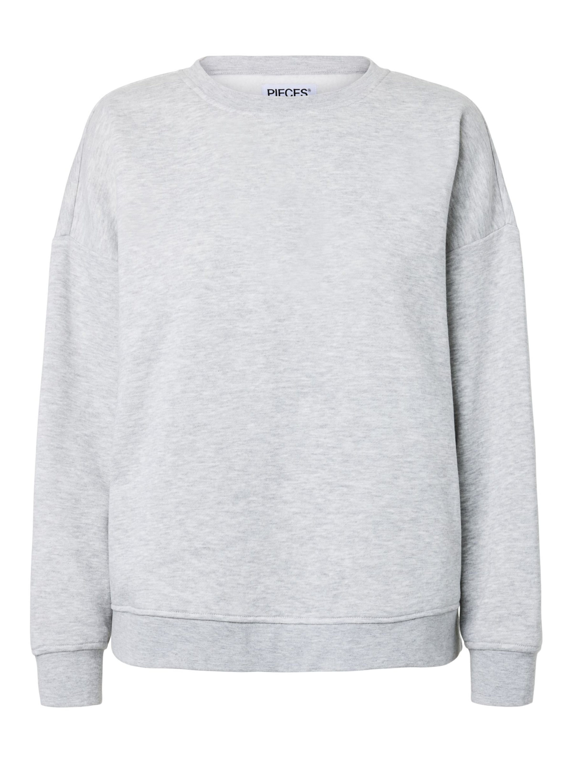 Sweat-shirt 'PCChilli' PIECES en gris : devant