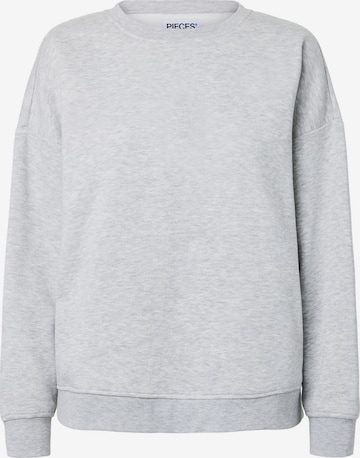 Sweat-shirt 'PCChilli' PIECES en gris : devant