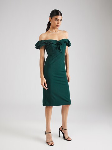 Skirt & Stiletto Cocktail Dress in Green: front