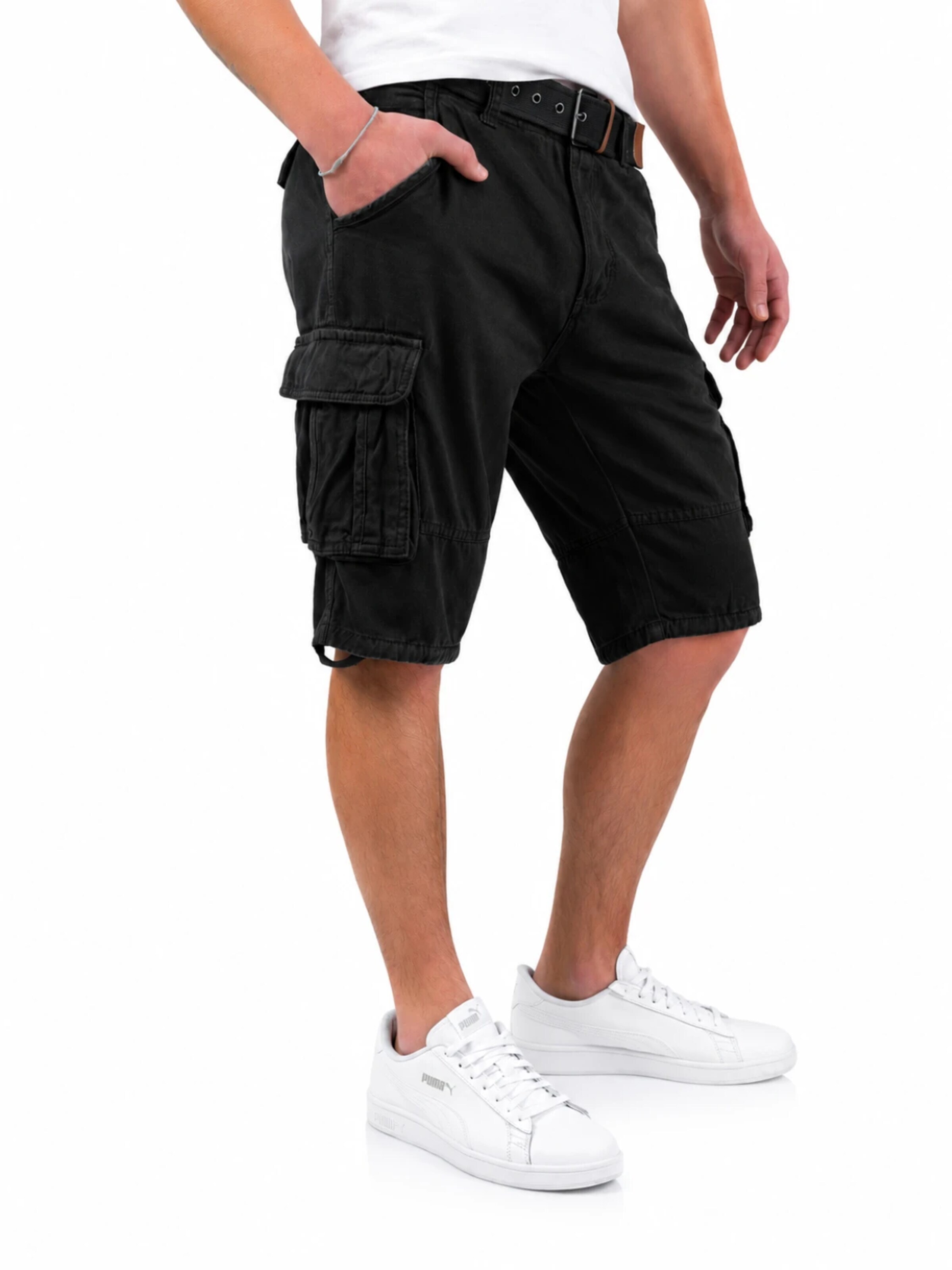 INDICODE - regular Pantalón cargo en negro