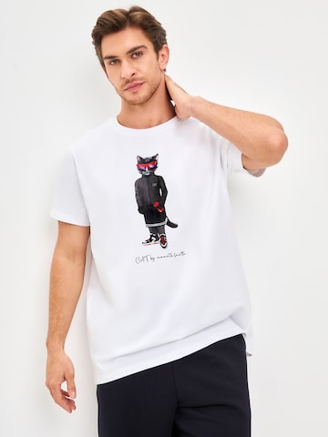 Maglietta 'Sport Cat' di Cat e Lolette in bianco