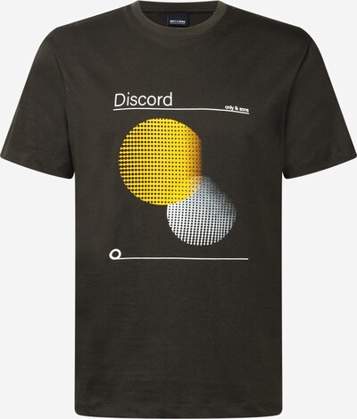 Tricou 'VON' Only & Sons pe galben / gri închis / alb, Vizualizare produs