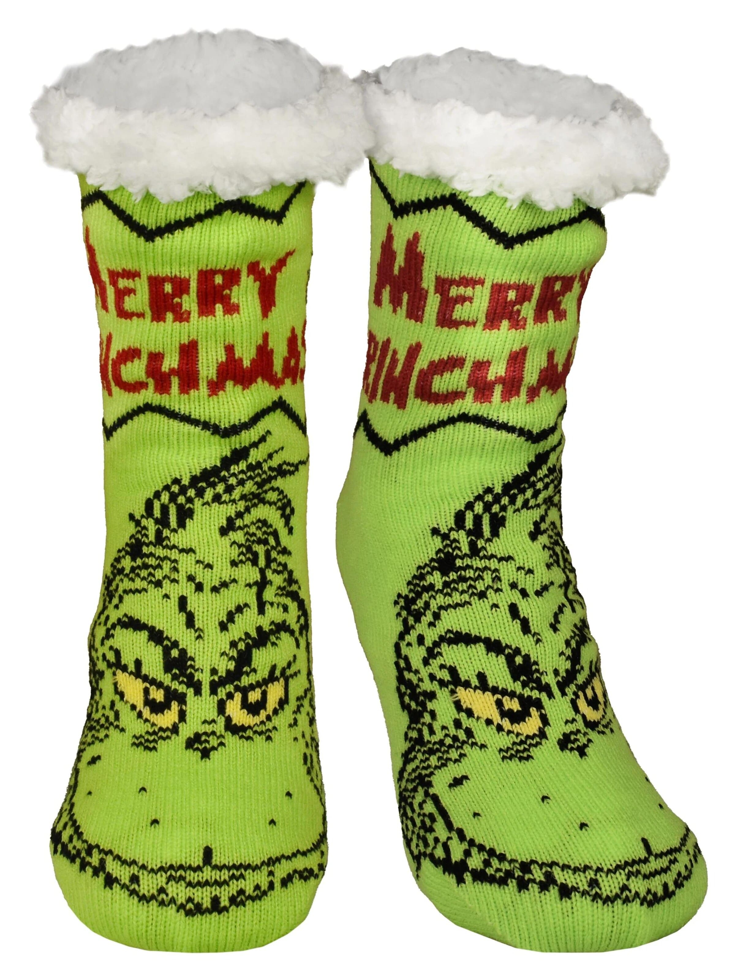 The Grinch Socks 'Hüttensocken Merry Grinchmas' in Green: front