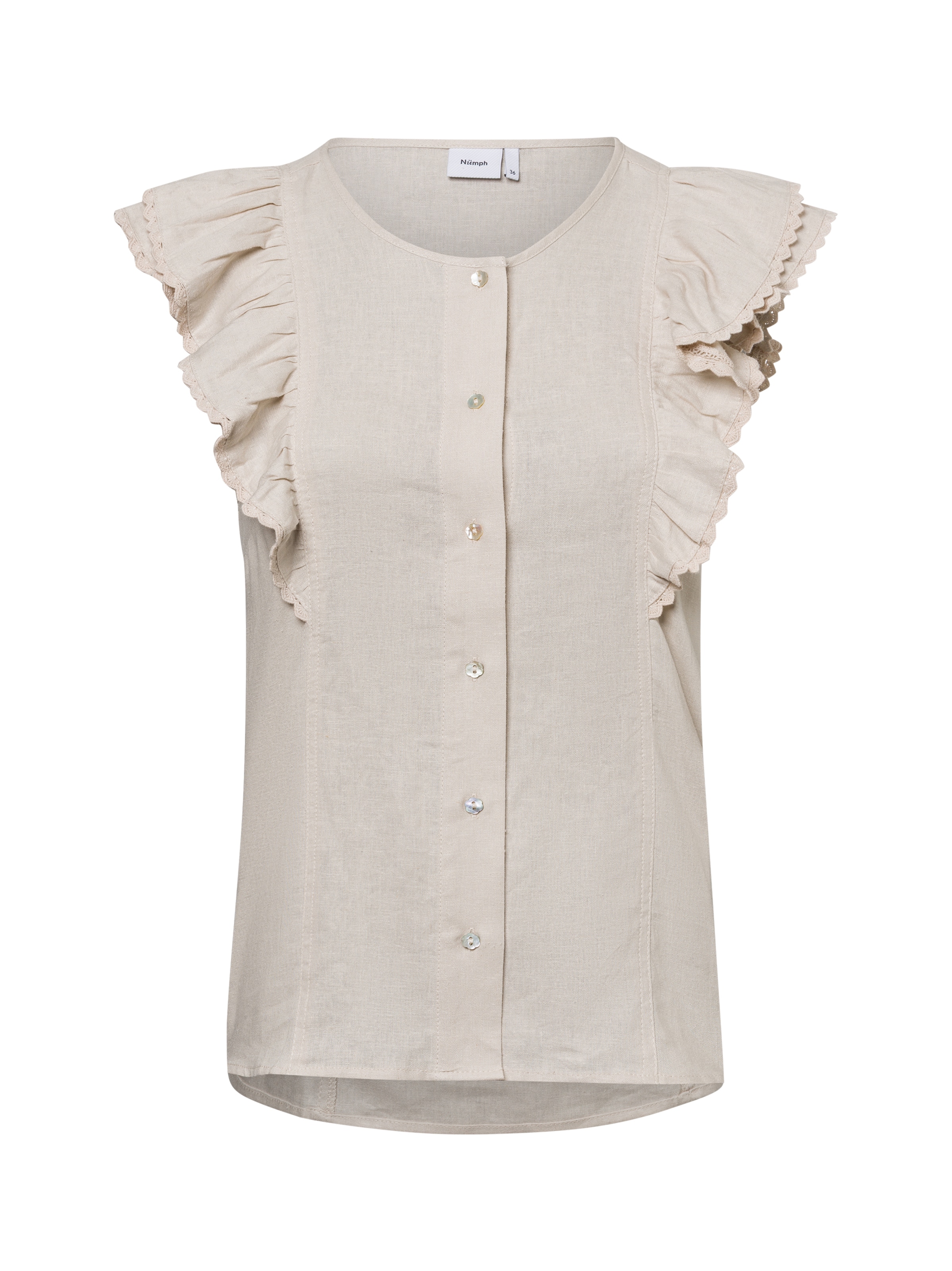 NÜMPH Blouse 'Yngva' in Beige: voorkant
