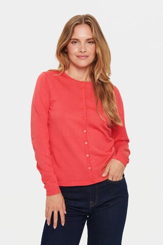 SAINT TROPEZ Gebreid vest in Rood: voorkant