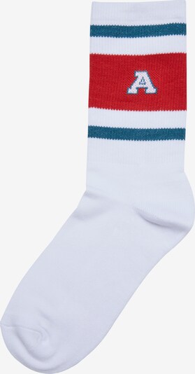 Urban Classics Chaussettes 'College Team' en vert foncé / rouge / blanc, Vue avec produit