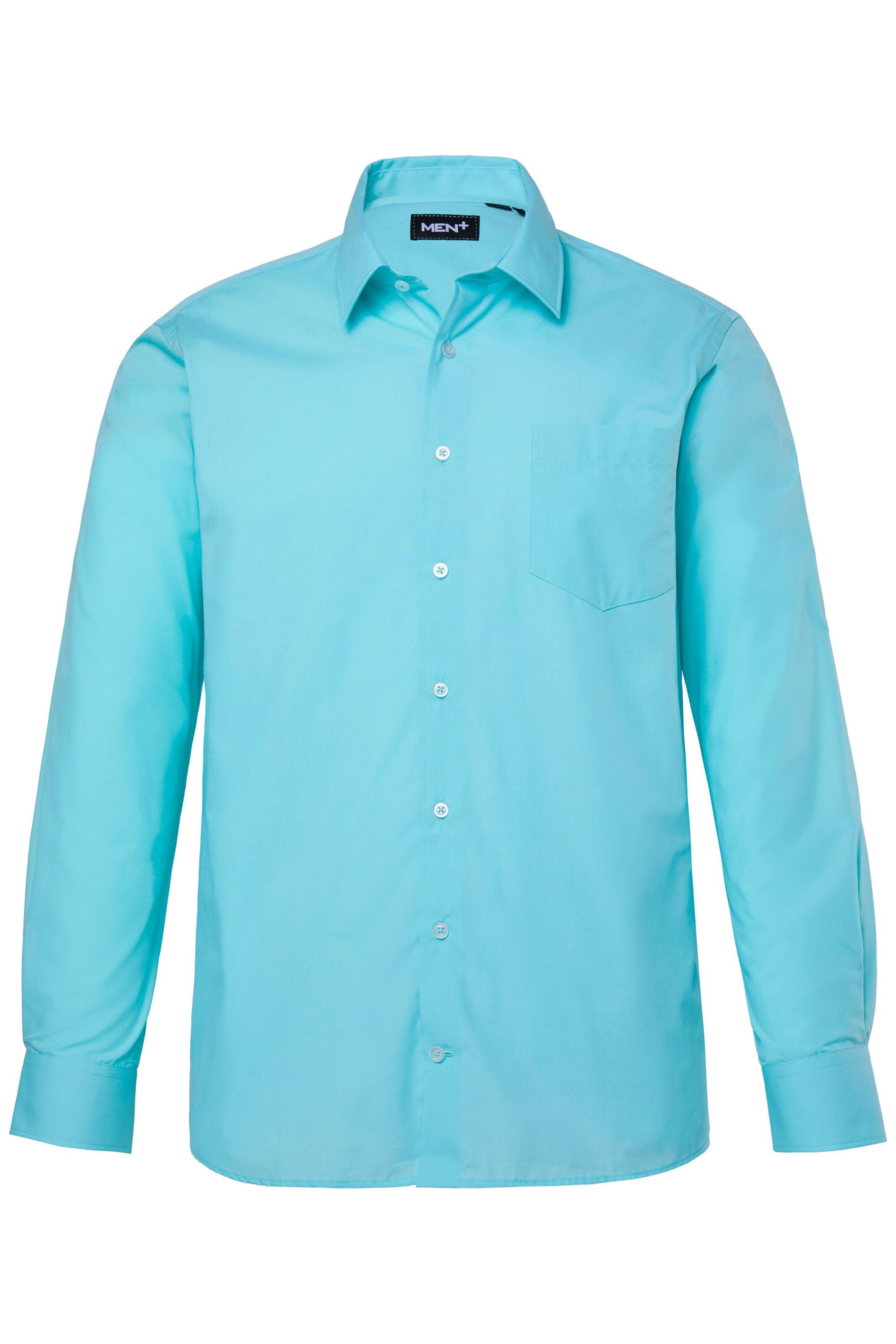 Men Plus Comfort fit Button Up Shirt in Blue: front