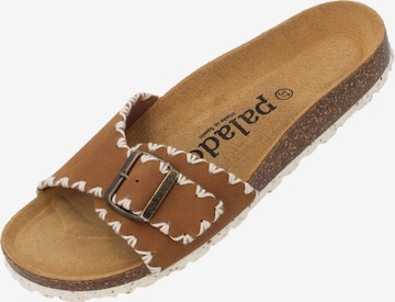 Palado Pantoletten 'Malta Stitch' in Braun: Vorderseite