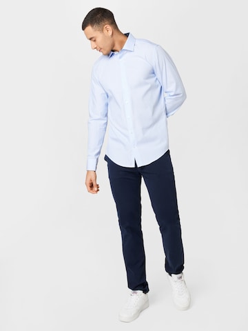 SEIDENSTICKER - Slim Fit Camisa clássica em azul