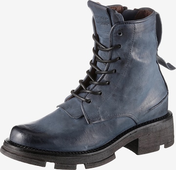 A.S.98 Lace-up bootie in Blue: front