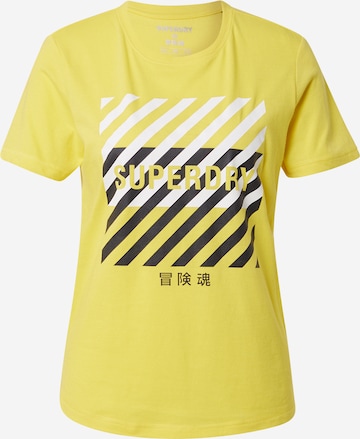 T-shirt fonctionnel 'Core' Superdry en jaune : devant