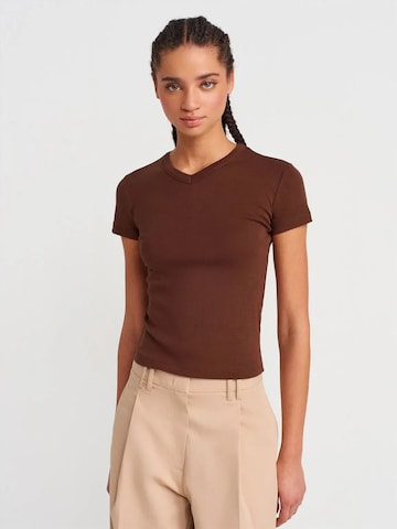 T-shirt Dilvin en marron : devant