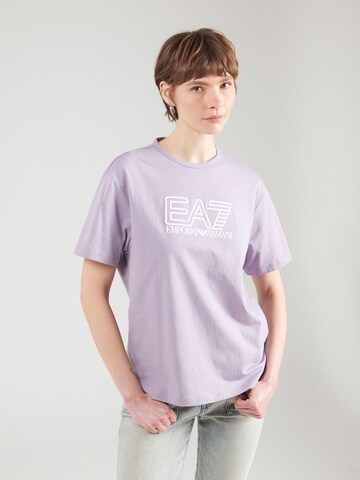EA7 Emporio Armani Koszulka 'TRAIN VISIBILITY' w kolorze fioletowy: przód
