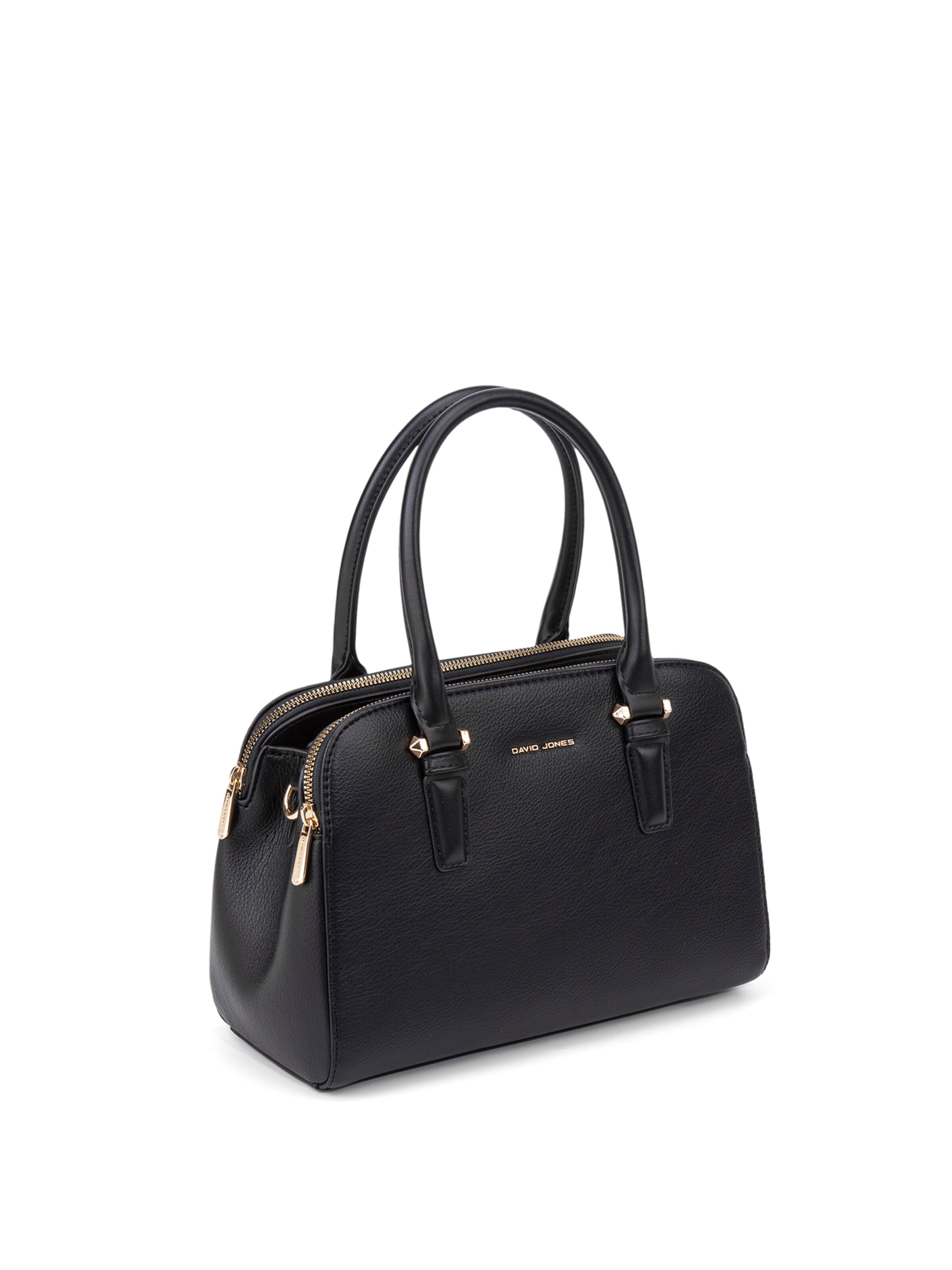 Borsa a mano 'Borsa a Mano Vegan Leather con Zip e Tracolla Rimovibile - David Jones' di David Jones in nero
