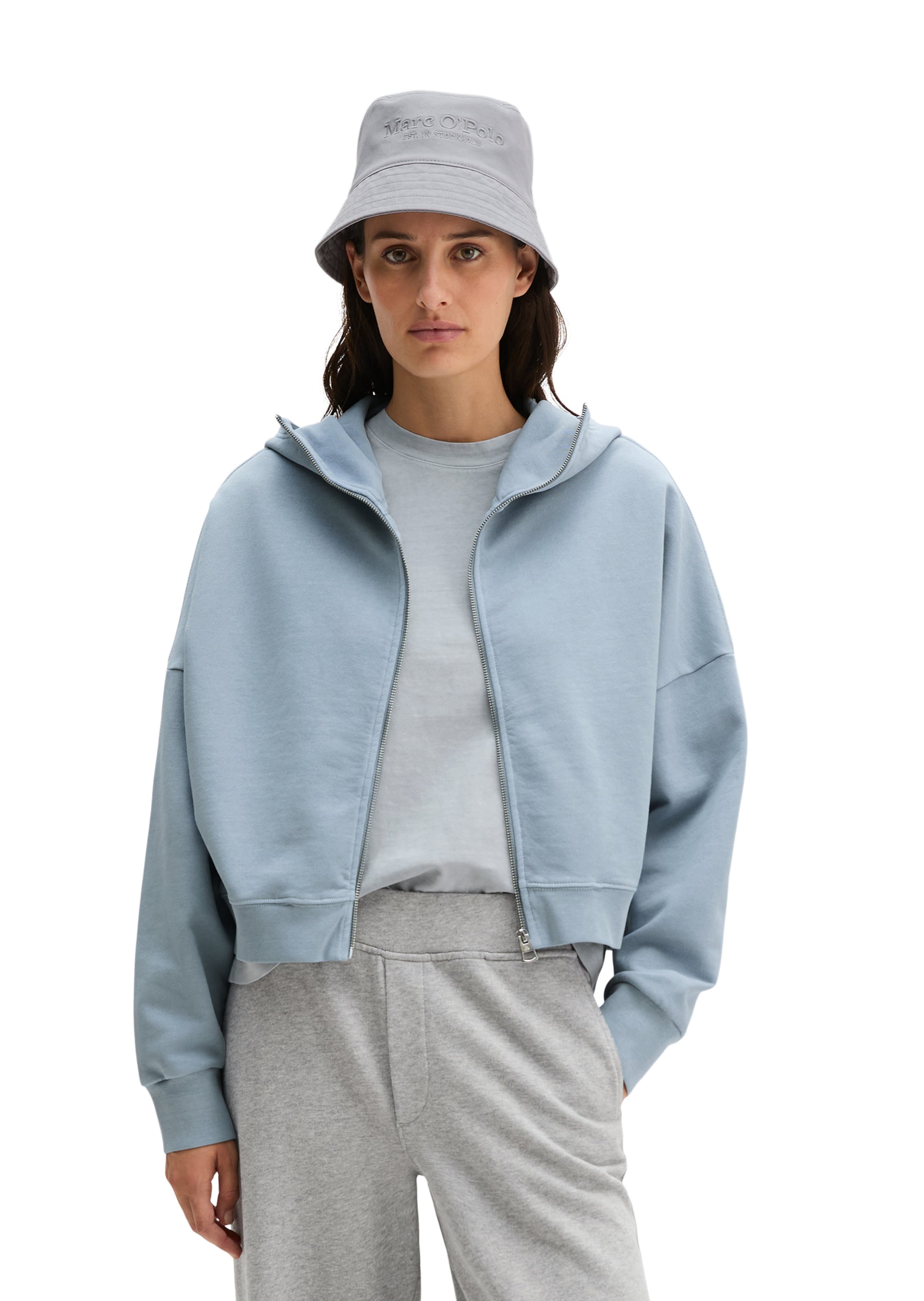 Marc O'Polo Sweatjacke in Grau: Vorderseite