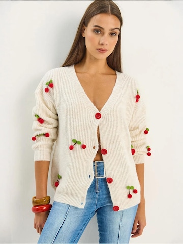 Bianco Lucci Strickjacke in Beige