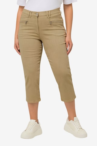 Ulla Popken Regular Broek in Beige: voorkant