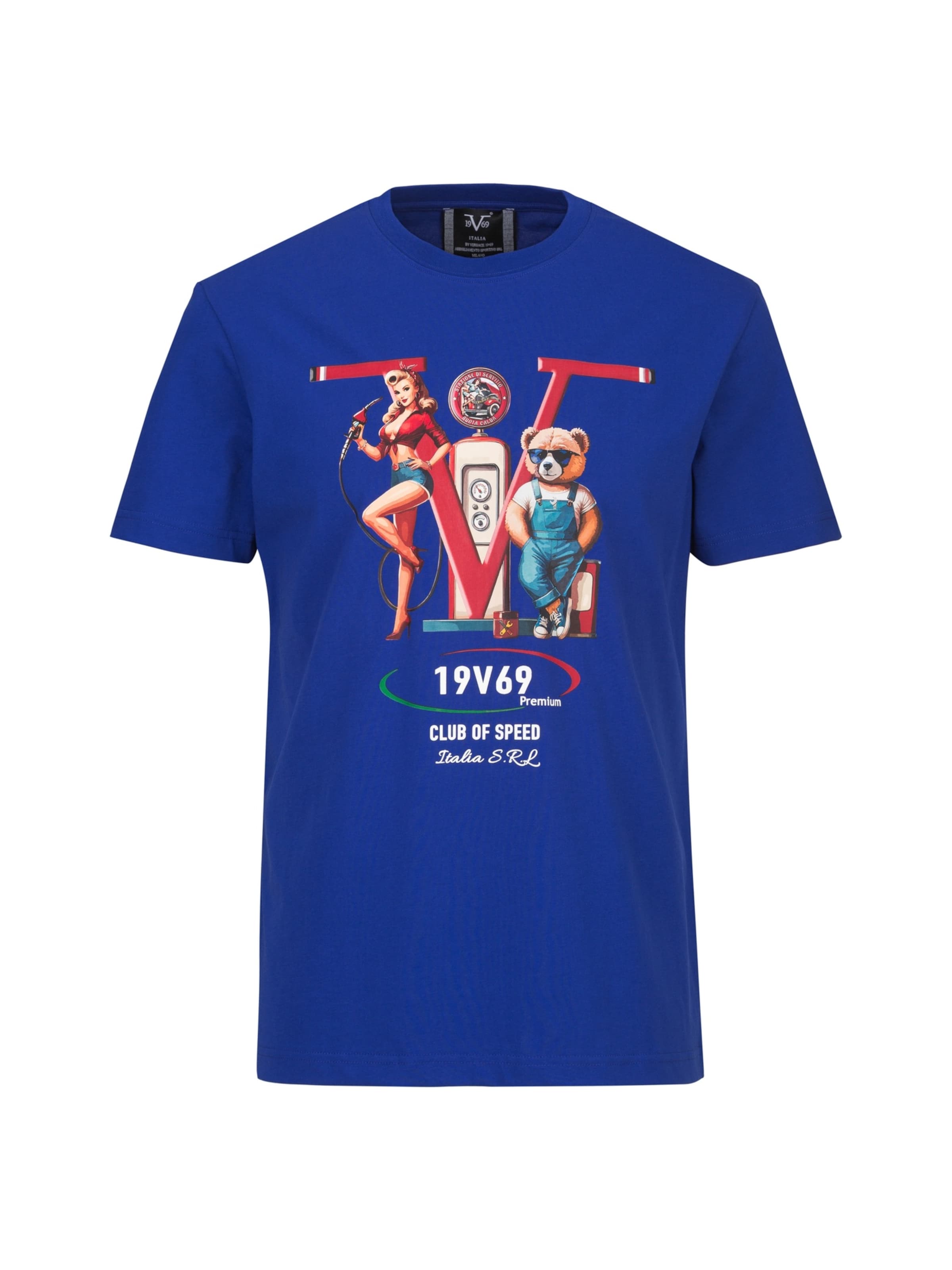 19V69 ITALIA - Camiseta 'Rafael' en azul: frente