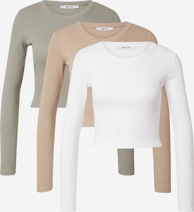 ABOUT YOU Shirts 'Loretta' i beige-meleret / lysegrøn / hvid, Produktvisning