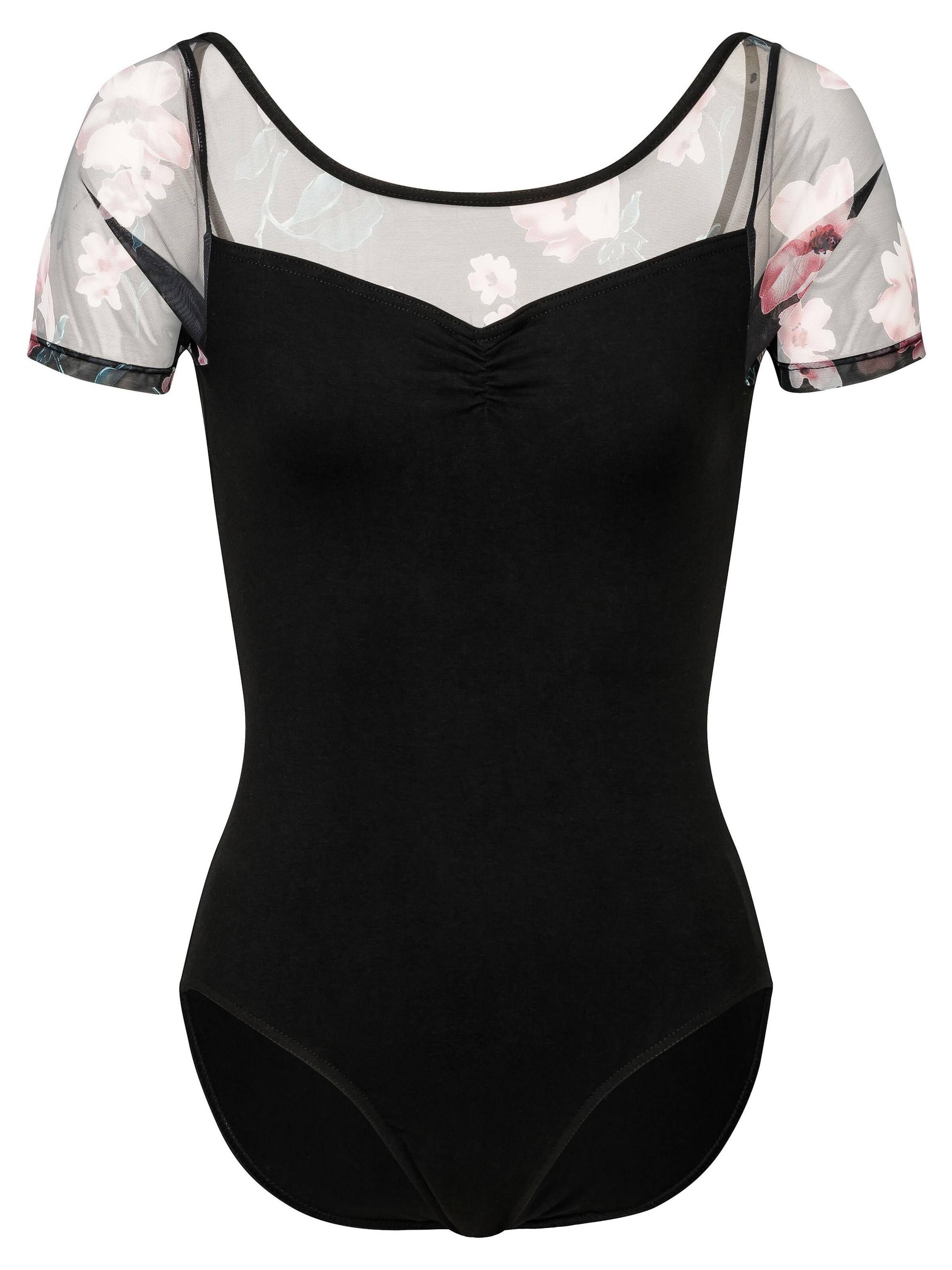 Tanzmuster Athletic Bodysuit 'Diana' in Black: front