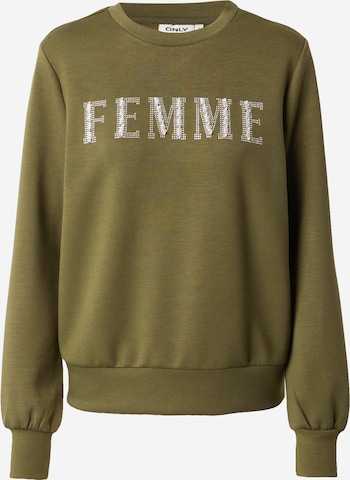 ONLY Sweatshirt 'MAYRA' in Green: front